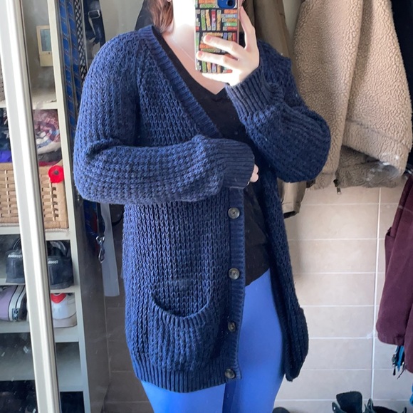 Garage oversized slouchy crochet cardigan blue - Picture 5 of 5